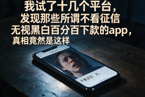 我试了十几个平台，发现那些所谓不看征信无视黑白百分百下款的app，真相竟然是这样