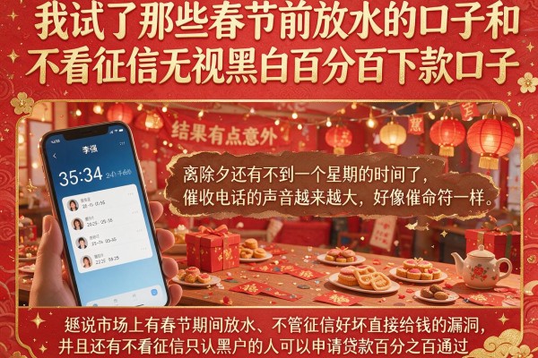 我试了那些春节前放水的口子和不看征信无视黑白百分百下款口子，结果有点意外