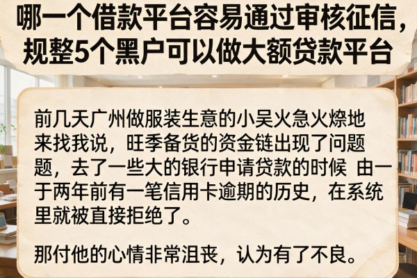 哪一个借款平台容易通过审核征信,规整5个黑户可以做大额贷款平台