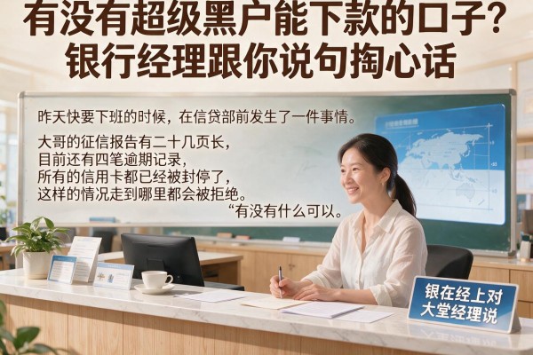 有没有超级黑户能下款的口子？银行经理跟你说句掏心话