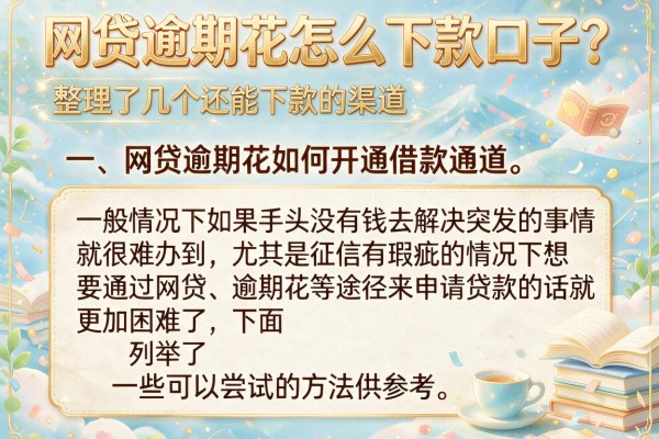 网贷逾期花怎么下款口子？整理了几个还能下款的渠道