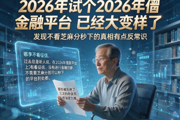 我试了几个2026年借款平台哪个不看征信，发现不看芝麻分秒下的真相有点反常识