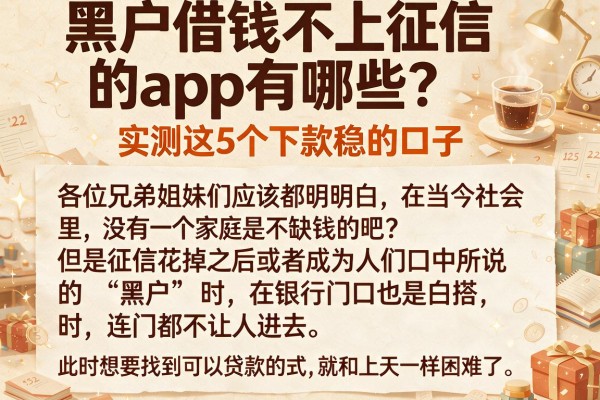 黑户借钱不上征信的app有哪些？实测这5个下款稳的口子