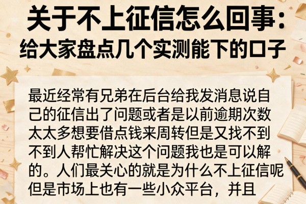 关于不上征信怎么回事，给大家盘点几个实测能下的口子