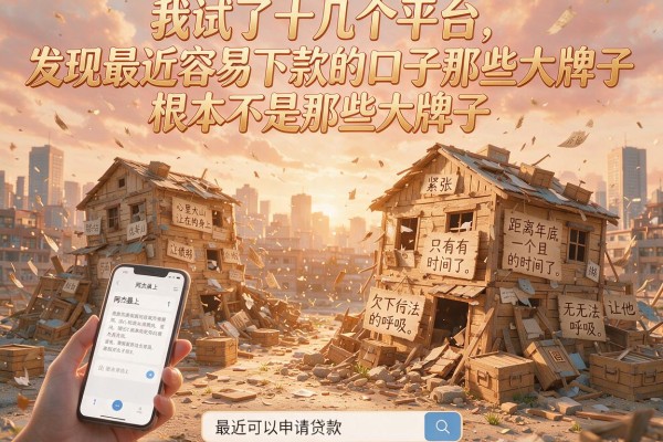 我试了十几个平台，发现最近容易下款的口子根本不是那些大牌子