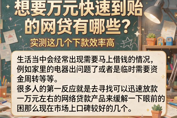 想要万元快速到账的网贷有哪些？实测这几个下款效率高