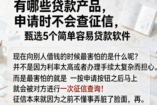 有哪些贷款产品申请时不会查征信，甄选5个简单容易贷款软件