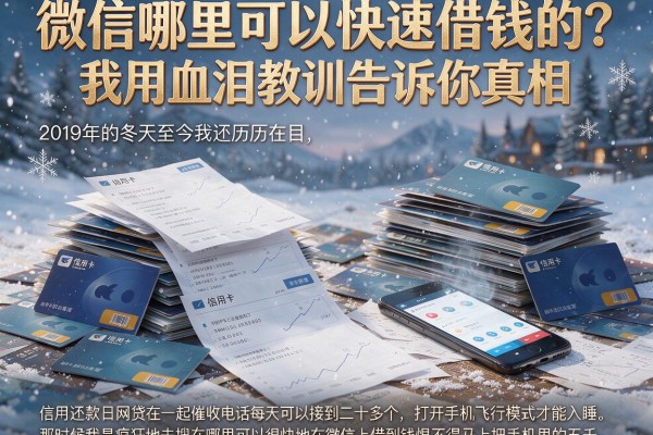 微信哪里可以快速借钱的？我用血泪教训告诉你真相