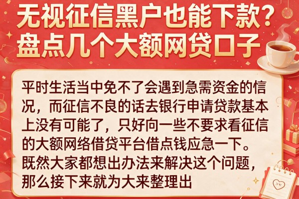 无视征信黑户也能下款？盘点几个大额网贷口子