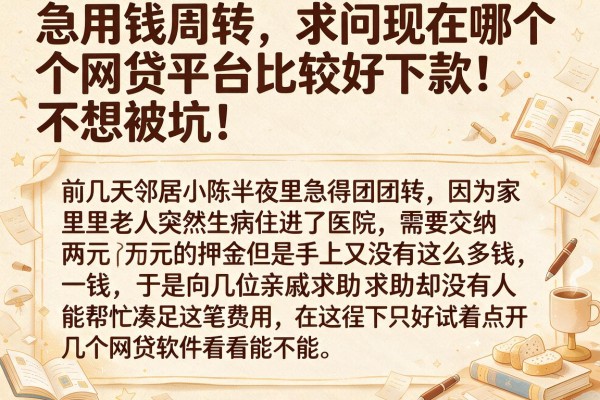 急用钱周转,求问现在哪个网贷平台比较好下款?不想被坑!