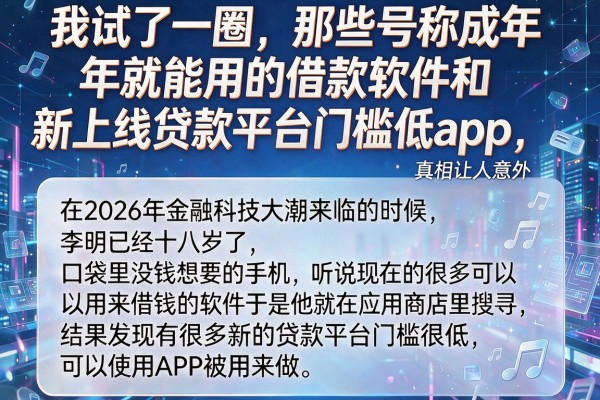 我试了一圈，那些号称成年就能用的借款软件和新上线贷款平台门槛低app，真相让人意外