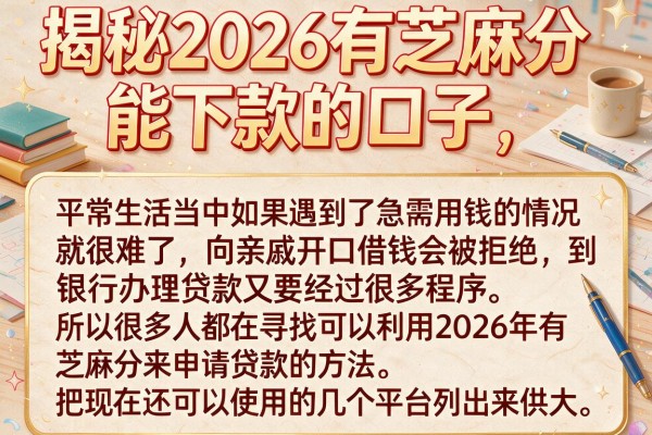 揭秘2026有芝麻分能下款的口子，这几个审核快