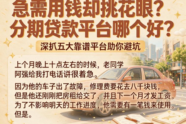 急需用钱却挑花眼?分期贷款平台哪个好?深扒五大靠谱平台助你避坑