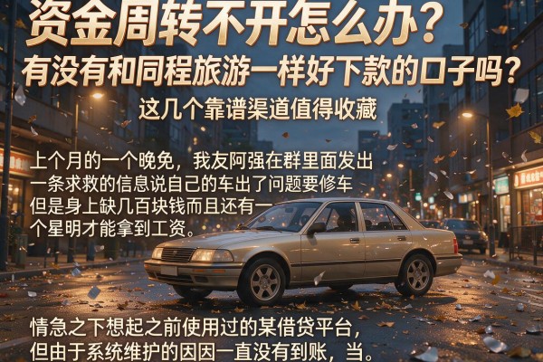 资金周转不开怎么办?有没有和同程旅游一样好下款的口子吗?这几个靠谱渠道值得收藏