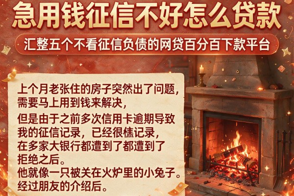 急用钱征信不好怎么贷款，汇整五个不看征信负债的网贷百分百下款平台
