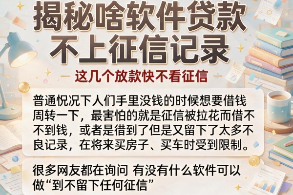 揭秘啥软件贷款不上征信记录，这几个放款快不看征信