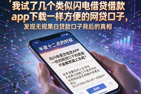 我试了几个类似闪电借贷借款app下载一样方便的网贷口子，发现无视黑白贷款口子背后的真相