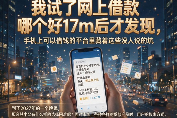 我试了网上借款哪个好17m后才发现，手机上可以借钱的平台里藏着这些没人说的坑