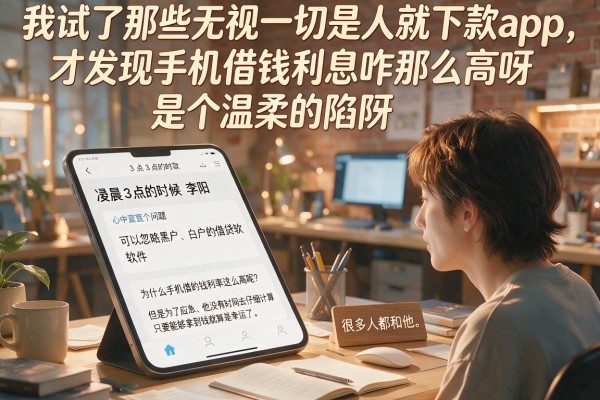 我试了那些无视一切是人就下款app，才发现手机借钱利息咋那么高呀是个温柔的陷阱