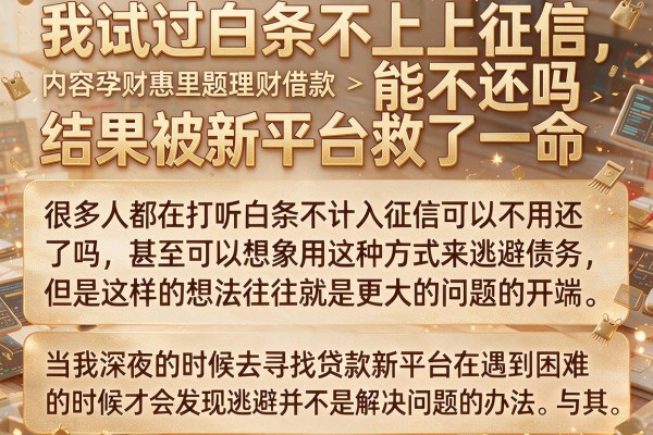 我试过白条不上征信能不还吗，结果被新平台救了一命