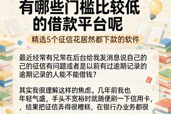 有哪些门槛比较低的借款平台呢，精选5个征信花居然都下款的软件