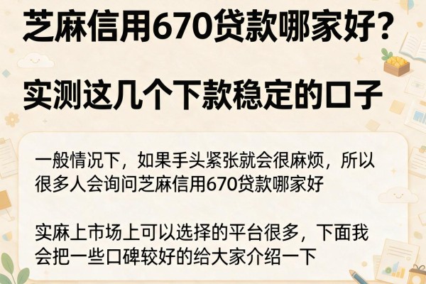 芝麻信用670贷款哪家好？实测这几个下款稳定的口子