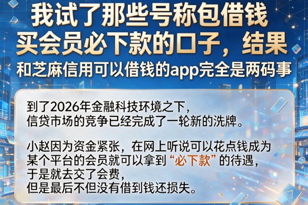 我试了那些号称包借钱买会员必下款的口子，结果和芝麻信用可以借钱的app完全是两码事