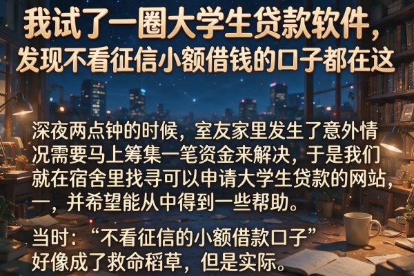 我试了一圈大学生贷款软件，发现不看征信小额借钱的口子都在这