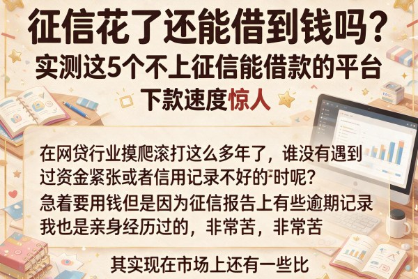 征信花了还能借到钱吗？实测这5个不上征信能借款的平台，下款速度惊人