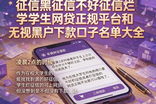 征信黑征信不好征信烂学生网贷正规平台和无视黑户下款口子名单大全