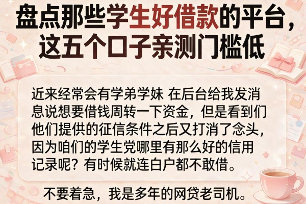 盘点那些学生好借款的平台，这五个口子亲测门槛低