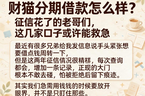 财猫分期借款怎么样？征信花了的老哥们，这几家口子或许能救急
