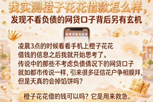 我实测橙子花花借款怎么样，发现不看负债的网贷口子背后另有玄机
