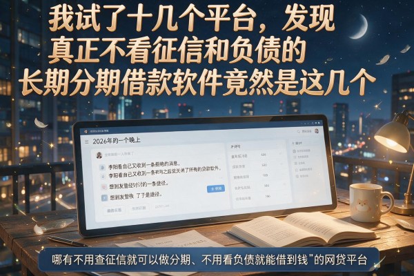我试了十几个平台，发现真正不看征信和负债的长期分期借款软件竟然是这几个
