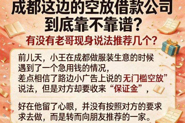 成都这边的空放借款公司到底靠不靠谱？有没有老哥现身说法推荐几个？