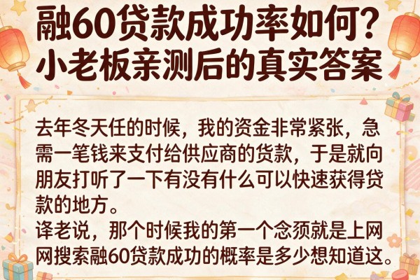 融60贷款成功率如何？小老板亲测后的真实答案