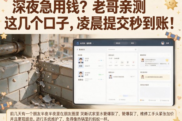 深夜急用钱？老哥亲测这几个口子，凌晨提交秒到账！
