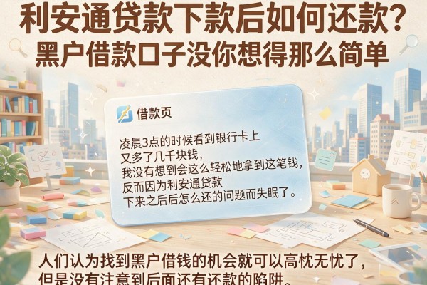 利安通贷款下款后如何还款？黑户借款口子没你想得那么简单