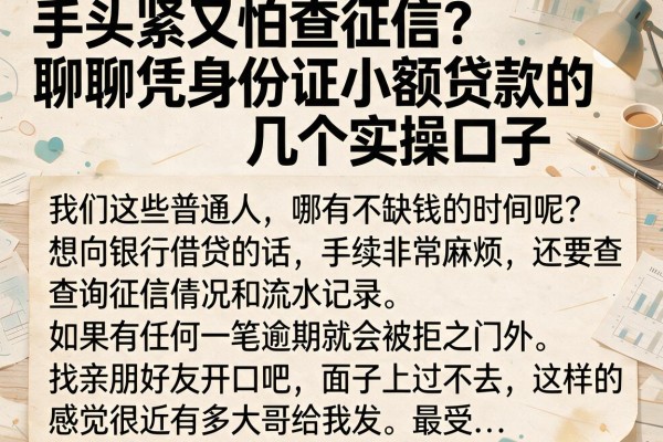 手头紧又怕查征信?聊聊凭身份证小额贷款的几个实操口子