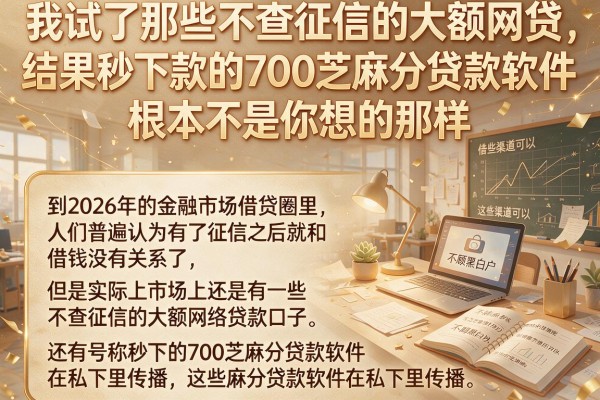 我试了那些不查征信的大额网贷，结果秒下款的700芝麻分贷款软件根本不是你想的那样