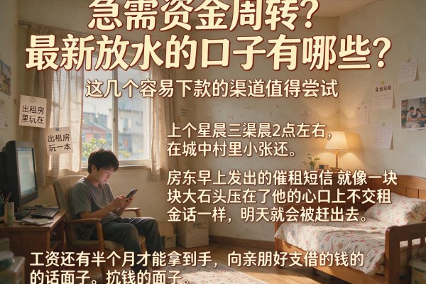 急需资金周转？最新放水的口子有哪些？这几个容易下款的渠道值得尝试
