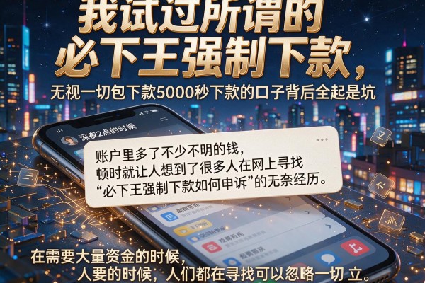 我试过所谓的必下王强制下款,发现无视一切包下款5000秒下款的口子背后全是坑