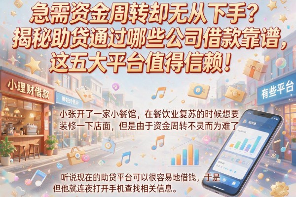 急需资金周转却无从下手？揭秘助贷通过哪些公司借款靠谱，这五大平台值得信赖！