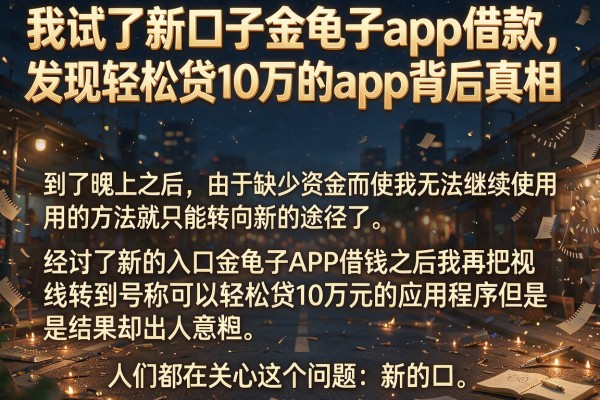 我试了新口子金龟子app借款，发现轻松贷10万的app背后真相