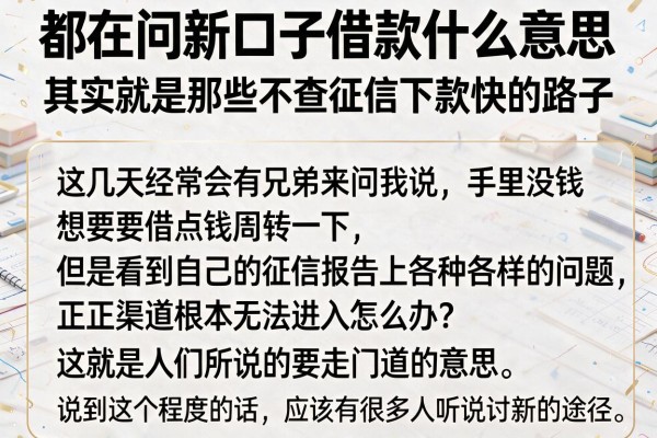 都在问新口子借款什么意思，其实就是那些不查征信下款快的路子
