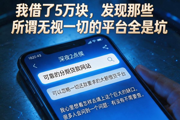我借了5万块，发现那些所谓无视一切的平台全是坑