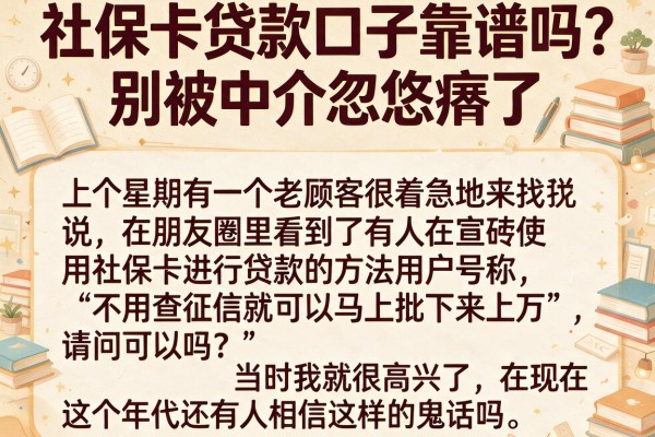 社保卡贷款口子靠谱吗？别被中介忽悠瘸了