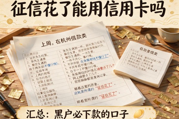 征信花了能用信用卡吗，汇总五个黑户必下款的口子