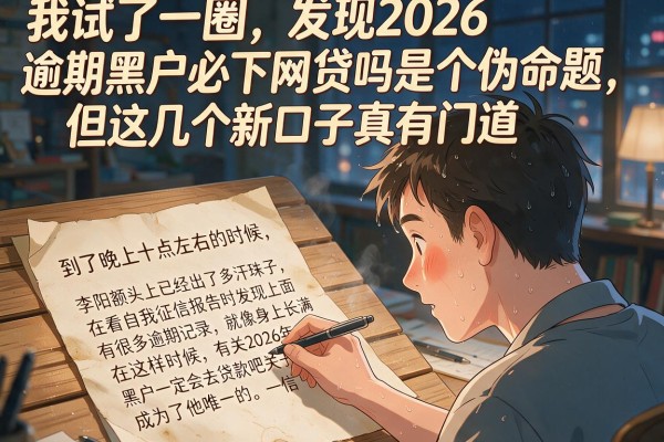 我试了一圈，发现2026逾期黑户必下网贷吗是个伪命题，但这几个新口子真有门道