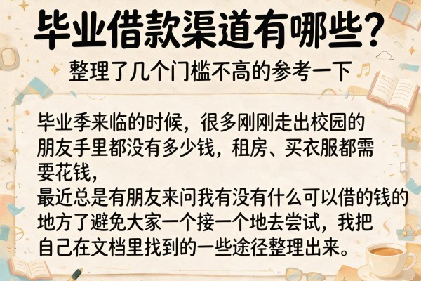 毕业借款渠道有哪些？整理了几个门槛不高的参考一下